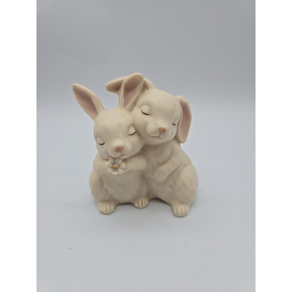 EASTER Bunny Bunnies Rabbits Figurine "He Loves Me" Homco 1990